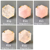 Rose quartz large faceted hexagon ring