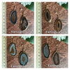 Brown agate slice hook drop earrings