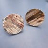 Petrified wood round cuff bracelet