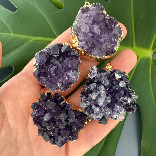 Druzy amethyst pendant