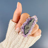 Oversized amethyst stalactite statement ring