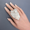 Oversized statement crystal cluster ring