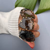 Large raw smoky quartz gem ring