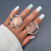 Crystal hexagon ring