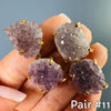Double drop druzy amethyst dangle earrings