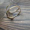 Freeform faceted smoky quartz cuff bracelet