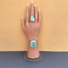 Amazonite freeform faceted cuff bracelet