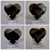 Black obsidian faceted heart ring