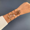 Freeform faceted smoky quartz cuff bracelet