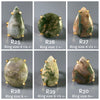 Moss agate mixed shape cabochon rings