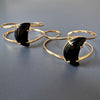 Black onyx crescent moon cuff bracelet