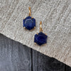 Sodalite hexagon drop earrings