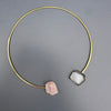 Rose & crystal quartz freeform choker
