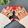 Round crystal cabochon ring