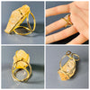 Golden healer faceted freeform chunky ring