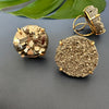 Cocktail large pyrite disk ring