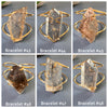 Chunky freeform faceted garden quartz statement cuff bracelet