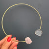 Rose & crystal quartz freeform choker