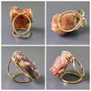 Druzy pink amethyst crystal cluster statement ring