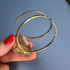 Freeform faceted citrine cuff bracelet