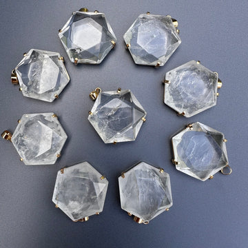 Crystal hexagon pendant