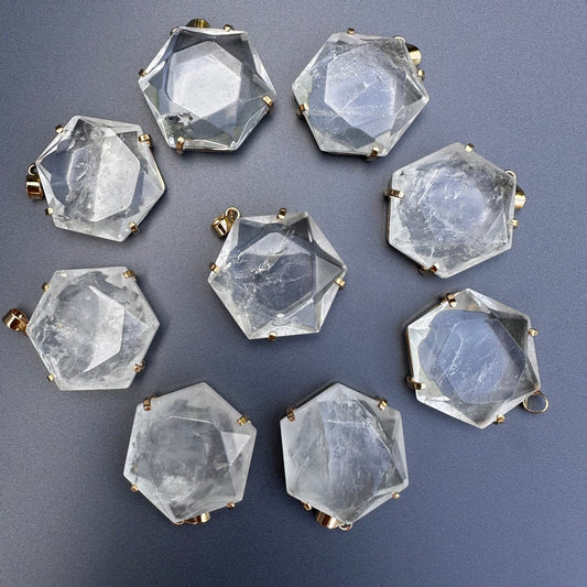 Crystal hexagon pendant