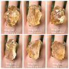 Oversized raw citrine chunky statement ring