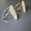 Large faceted crystal rectangle cuff bracelet