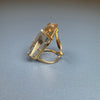 Chunky freeform faceted smoky quartz statement ring