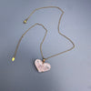 Rose quartz puffy heart pendant