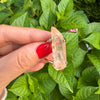Pink lemurian crystal point ring