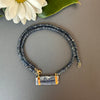 Blue kyanite connector beaded necklace