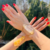 Chunky freeform faceted golden healer crystal cuff bracelet