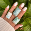 Larimar rectangle cabochon ring