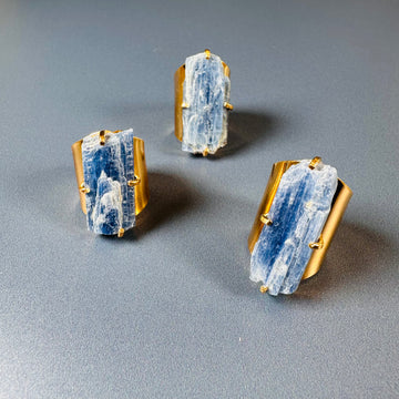 Blue kyanite cuff ring