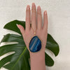 Blue agate slice pendant