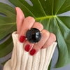 Black onyx round ring