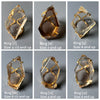 Chunky freeform faceted smoky quartz statement ring