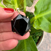 Black onyx hexagon pendant