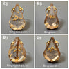 Faceted pear-shaped smoky crystal ring
