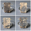 Smoky quartz faceted rectangle cuff bracelet
