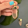 Pink lemurian point pendant