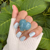 Paraiba blue quartz heart ring