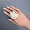 Oversized statement crystal cluster ring