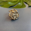 Pyrite teardrop ring