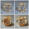 Freeform faceted smoky quartz cuff bracelet