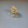 Chunky freeform faceted smoky quartz statement ring