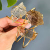 Chunky freeform faceted garden quartz statement cuff bracelet