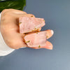 Chunky freeform faceted rose quartz statement ring