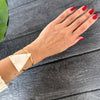 White quartz triangle cuff bracelet
